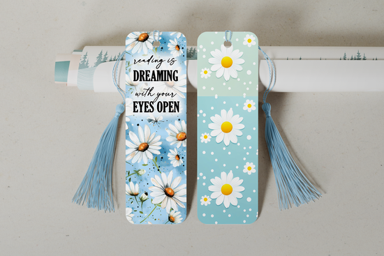 Thin and durable double-sided aluminum bookmark, ideal for marking pages without damaging books.