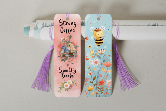 Thin and durable double-sided aluminum bookmark, ideal for marking pages without damaging books.