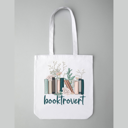 Durable cotton tote bag with long handles, ideal for shopping, books, or everyday use.